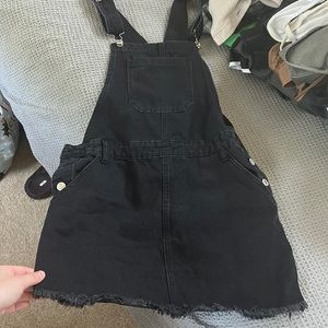 Black jean overall dress